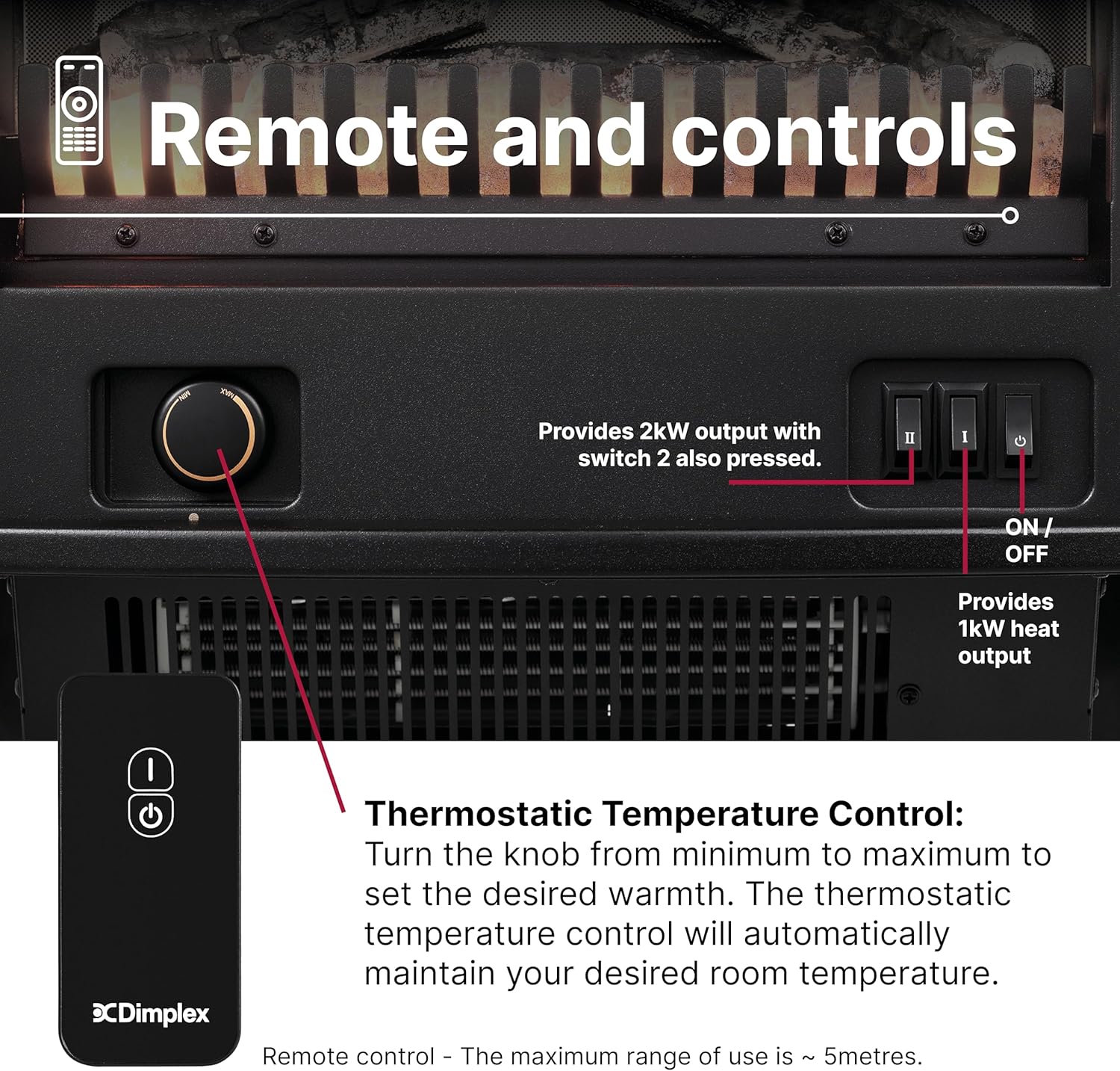 Thumbnail 6 de Dimplex Tango Optiflame 2kW electric stove