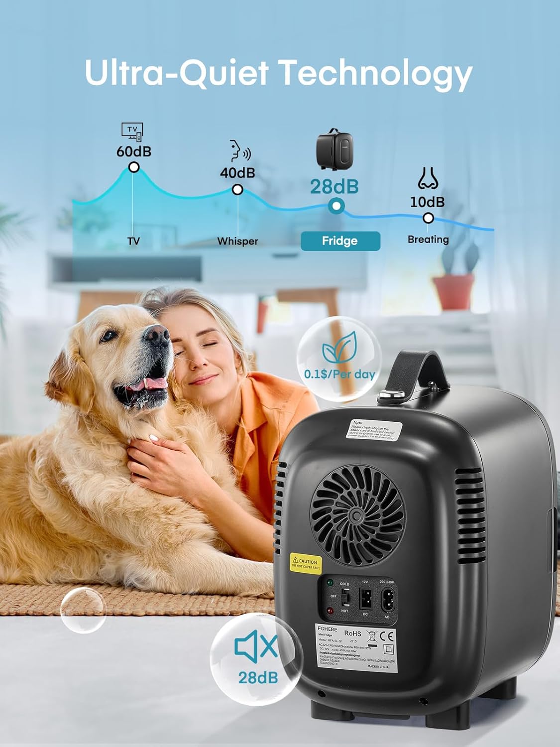 Thumbnail 4 de FOHERE Mini Kühlschrank 5 Liter 6 Dosen