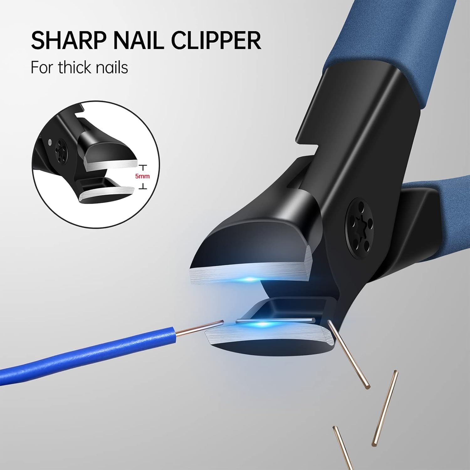 Detalle 2 de START MAKERS NAILC Thick Nail Clippers, Wide Jaw, Curved Stainless Steel Blade