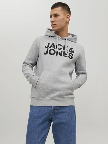 Thumbnail 1 de JACK & JONES Hombre Logo Sudadera con Capucha Clásico – Gris, Talla L