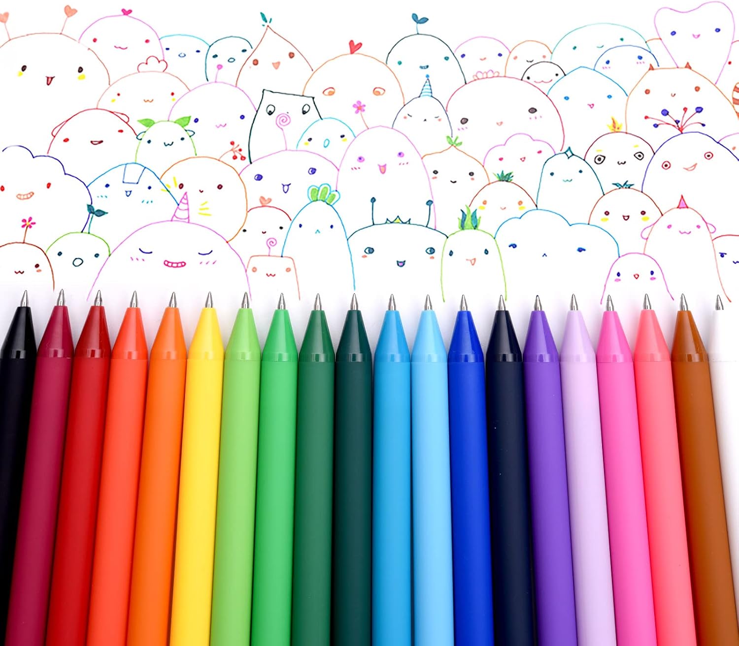 Detalle 2 de Kaco PURE Gel Pens, 20 Assorted Colors, 0.7 mm Retractable Medium Point