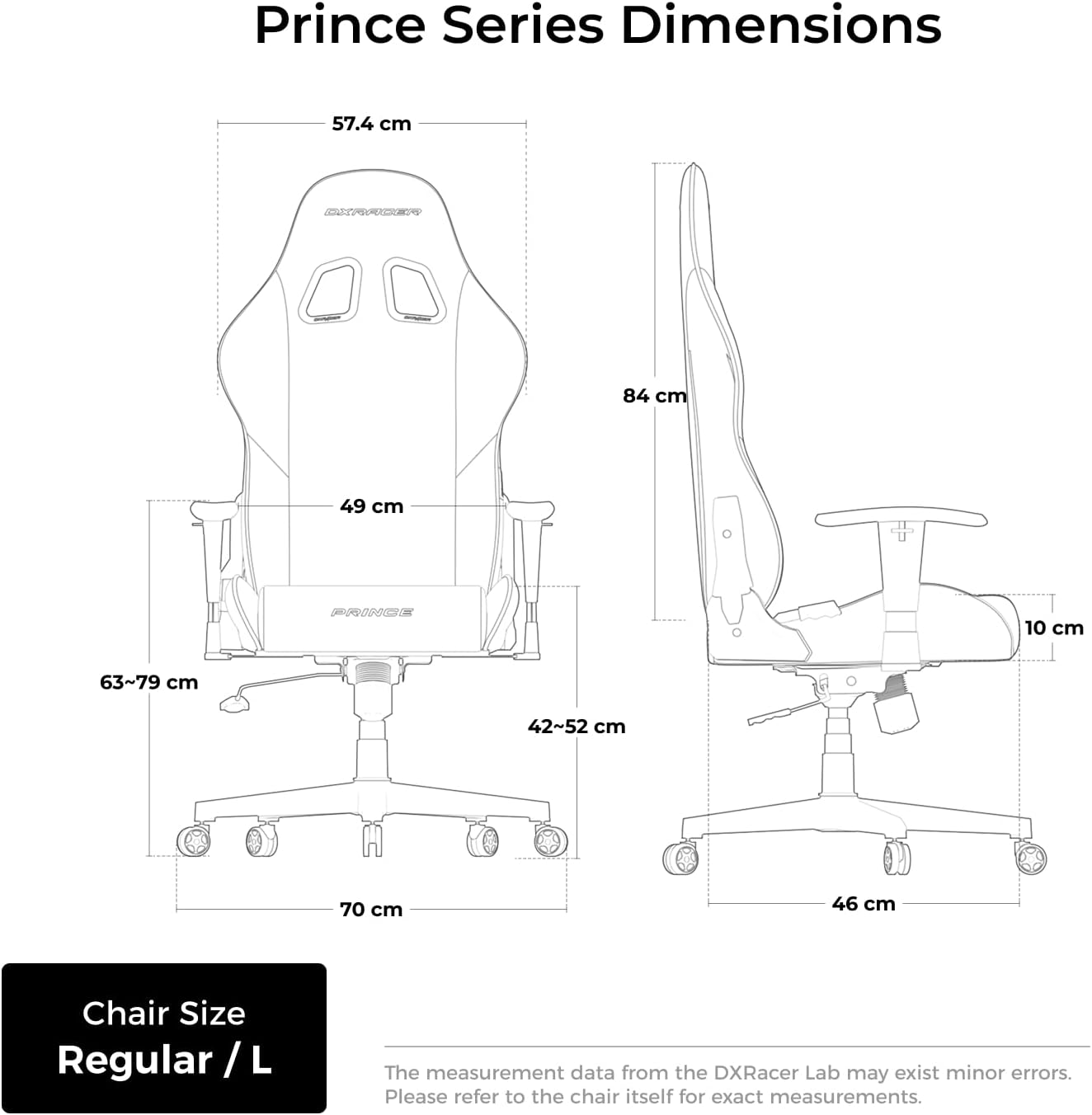 Thumbnail 1 de DXRacer Prince L Gris en tissu — chaise gaming ergonomique pour PC et consoles