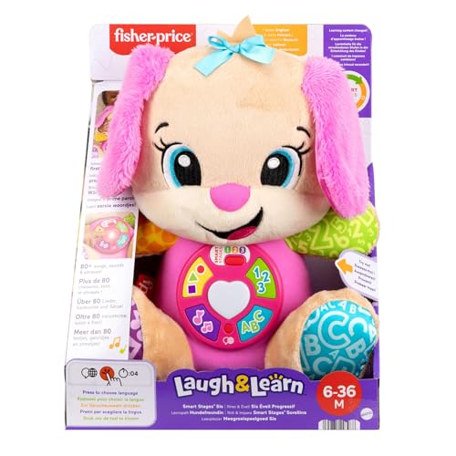 Detalle 2 de Fisher-Price Sis Pink Smart Stages Plush: Multilingual Learning Toy for infants 6+ months