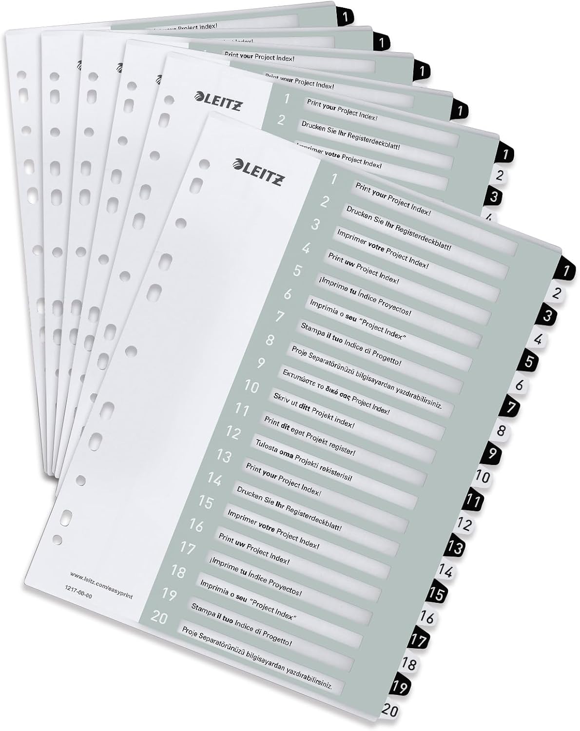 Detalle de Leitz Intercalaires WOW 1-10 A4 Extra-Large – Imprimables sur PC, Plastique Ultra-Résistant, Multicolore
