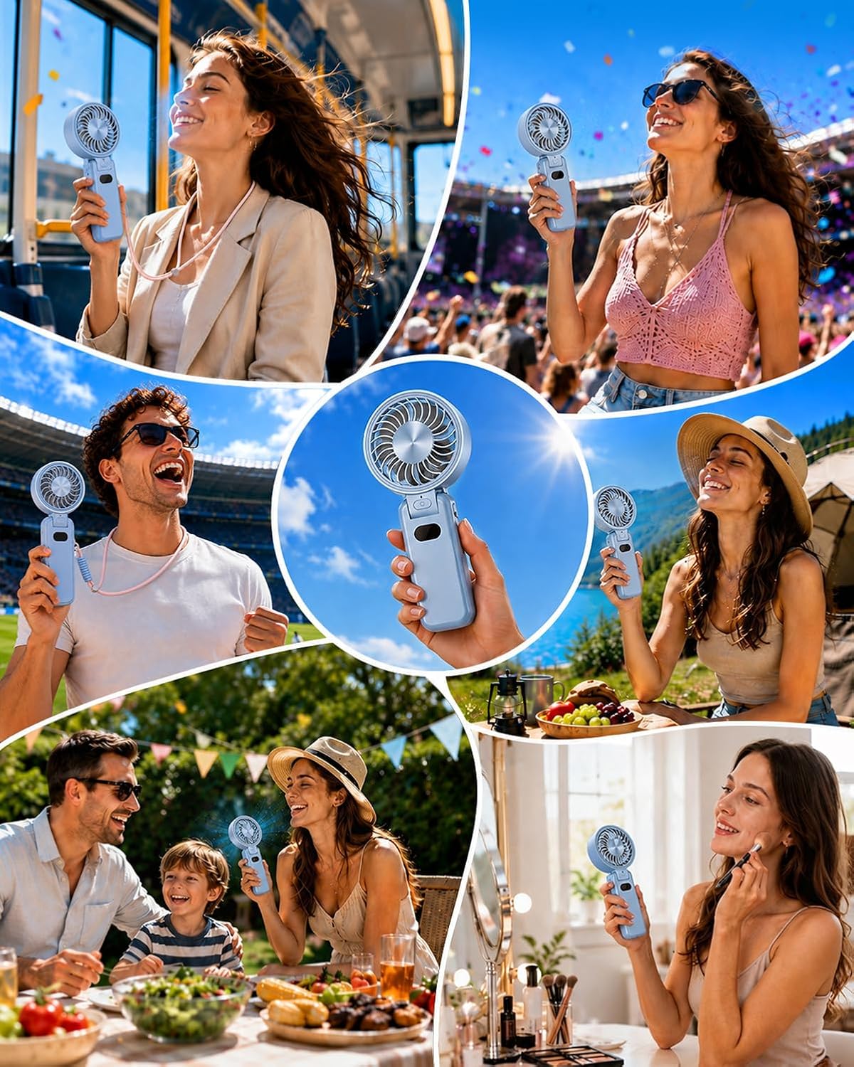 Thumbnail 6 de BIVBTP Ultra Handheld Fan USB Rechargeable – Portable Foldable Mini Fan with 4 Speeds