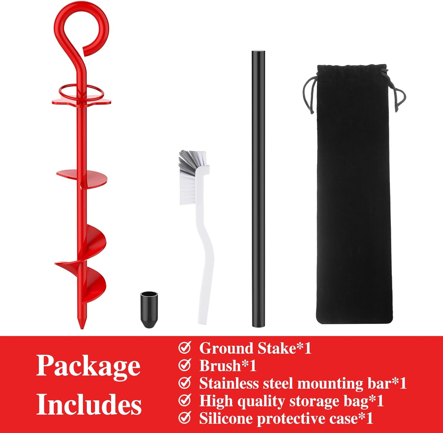 Thumbnail 5 de Chuiendi Dog Tie Out Stake – 40cm heavy duty 360° swivel ground anchor for yards, beach & camping