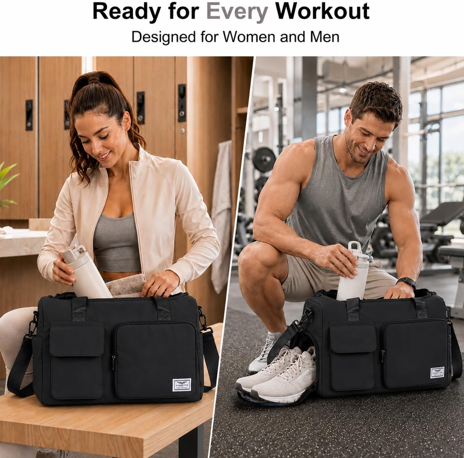 Detalle 2 de FIORETTO Sports Gym Duffle Bag 30L