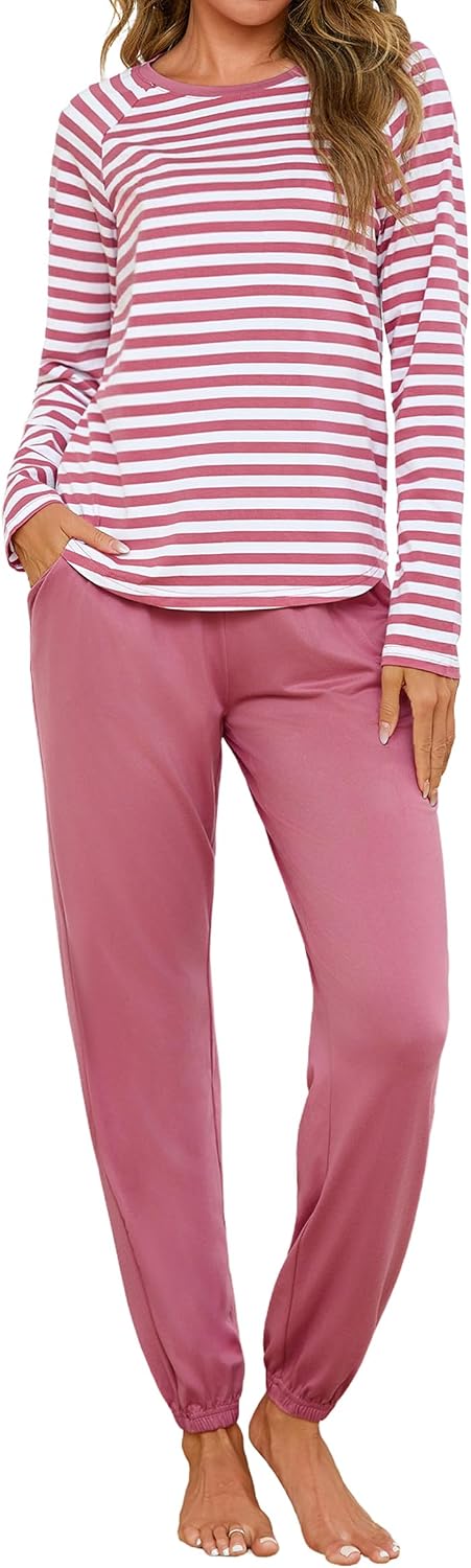 Detalle de Ensemble pyjama rayé pour femme Uniexcosm – coton 95%/élasthanne 5%