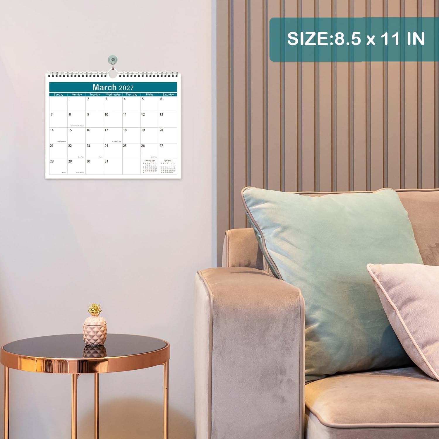 Thumbnail 2 de Riobat 6-8-H-WC-Black 18-Month Wall Calendar, 8.5 x 11 Inches