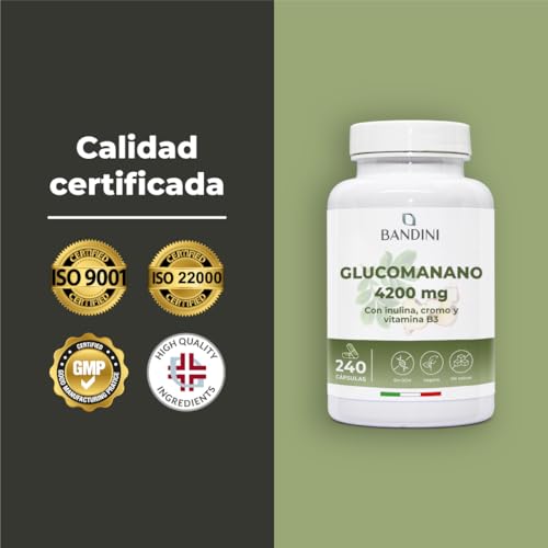 Detalle 2 de Bandini® Glucomanano Forte 4200 mg 🍃 Suplemento 240 Cápsulas