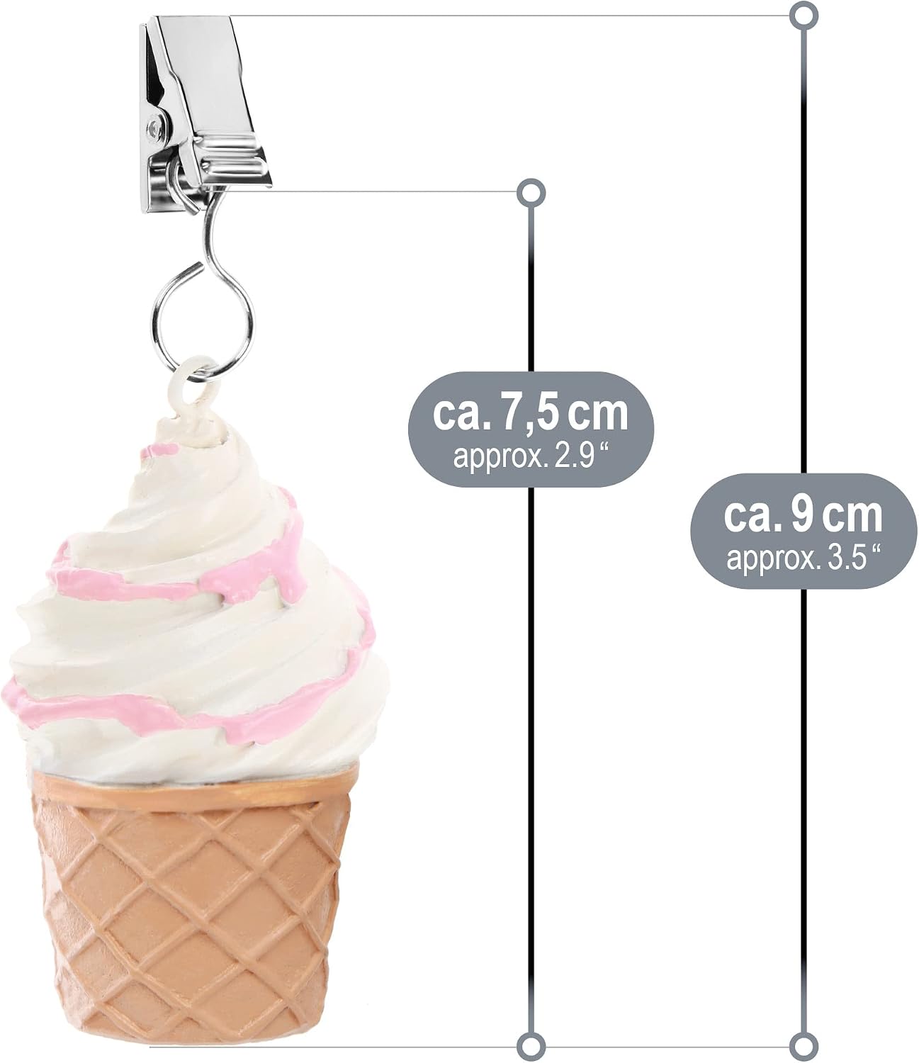 Thumbnail 5 de com-four® 8 pesi per tovaglie – pesi resistenti alle intemperie con clip, design ghiaccio, ca. 40 g ciascuno
