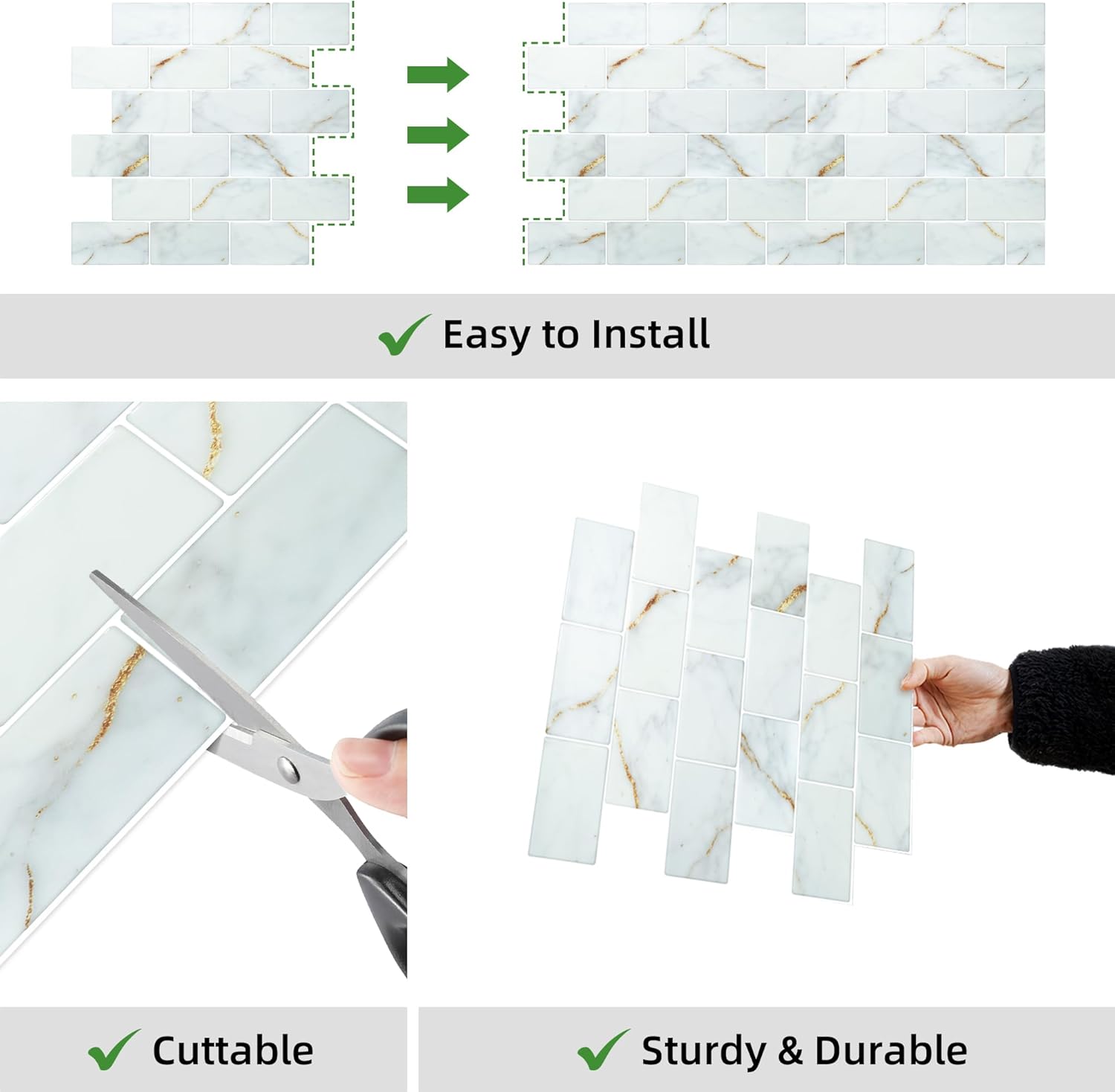 Thumbnail 3 de Yoillione Peel and Stick Tiles for Kitchen: 3D Brick-Style Back Splash, 10 Sheets