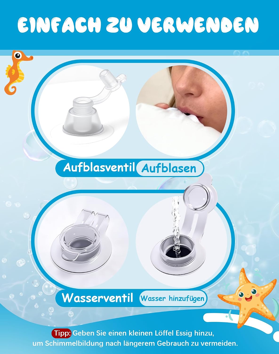 Thumbnail 6 de Wincany Wassermatte Baby Groß BPA Frei – Aquamatte für Bauchlage ab 3 Monaten