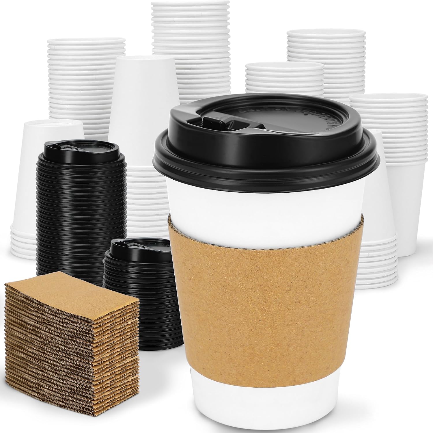 Detalle de Clawsoff 100-Pack 12 oz Disposable Coffee Cups ⚡