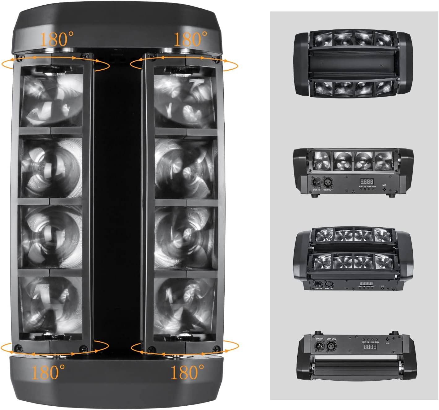 Thumbnail 5 de ZKYMZL Spider Moving Head LED-lampa med RGBW, ljudstyrning och DMX512