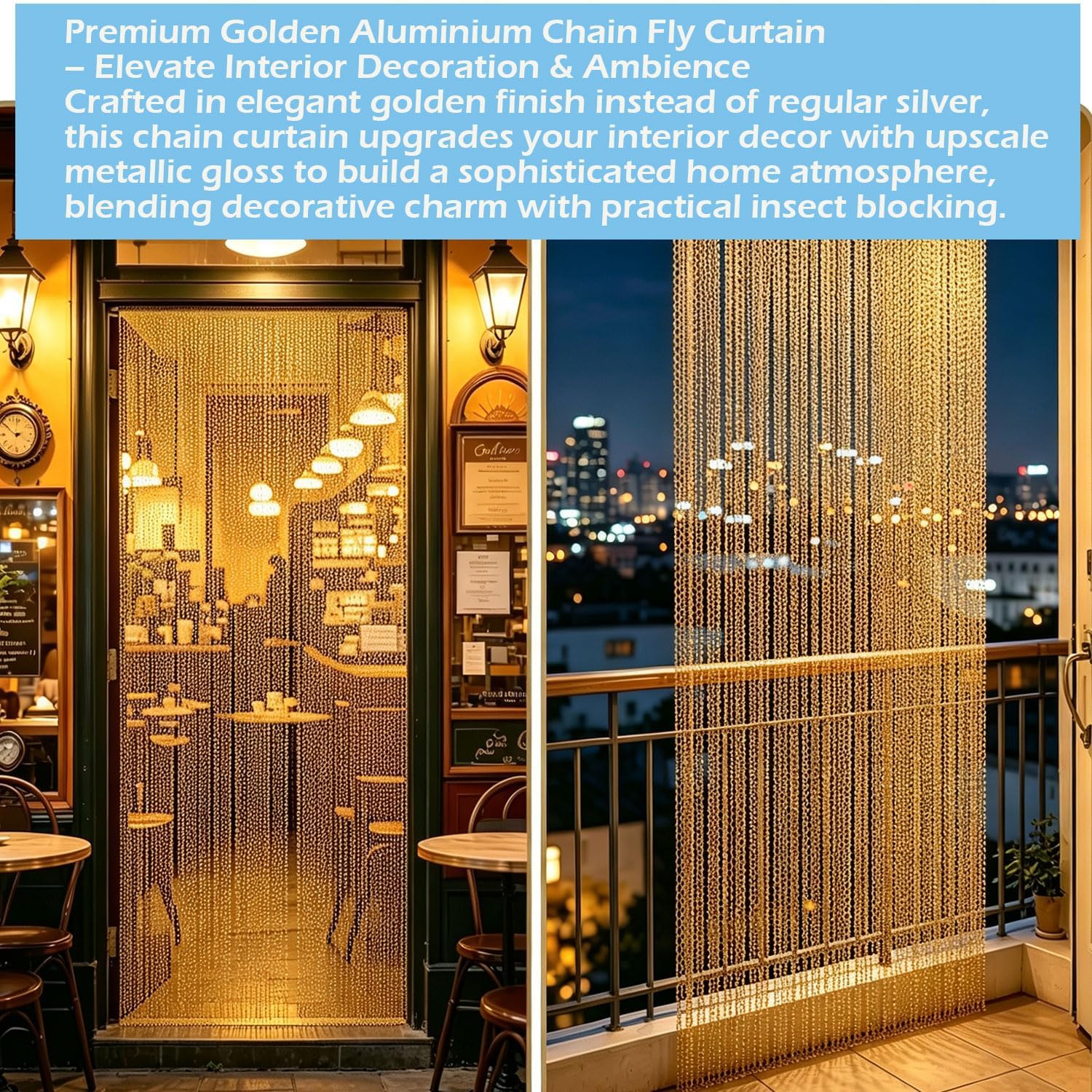 Detalle 2 de 90 x 200cm Aluminium Chain Curtain Roller Blind: Durable Insect Screen for Doors and Windows