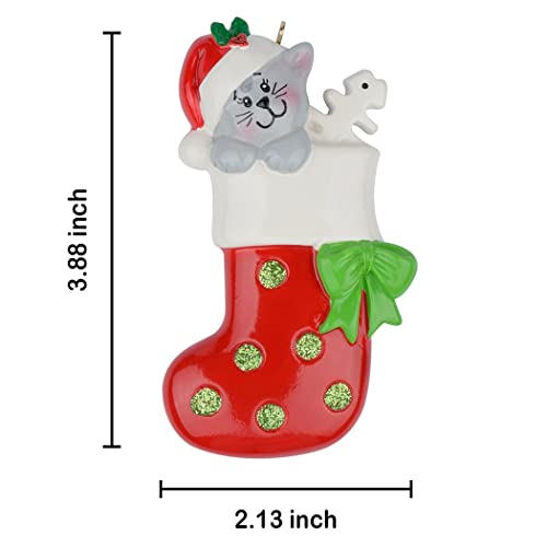 Thumbnail 4 de 2025 Personalized Cat Ornament — Kitten's First Christmas