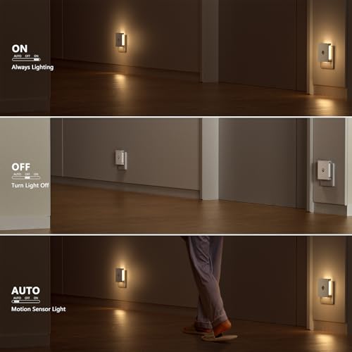 Detalle de Feliigo Luce Notturna Bambini 2PCS: Luci Notturne da presa, Dimmerabile e con Sensore di Movimento