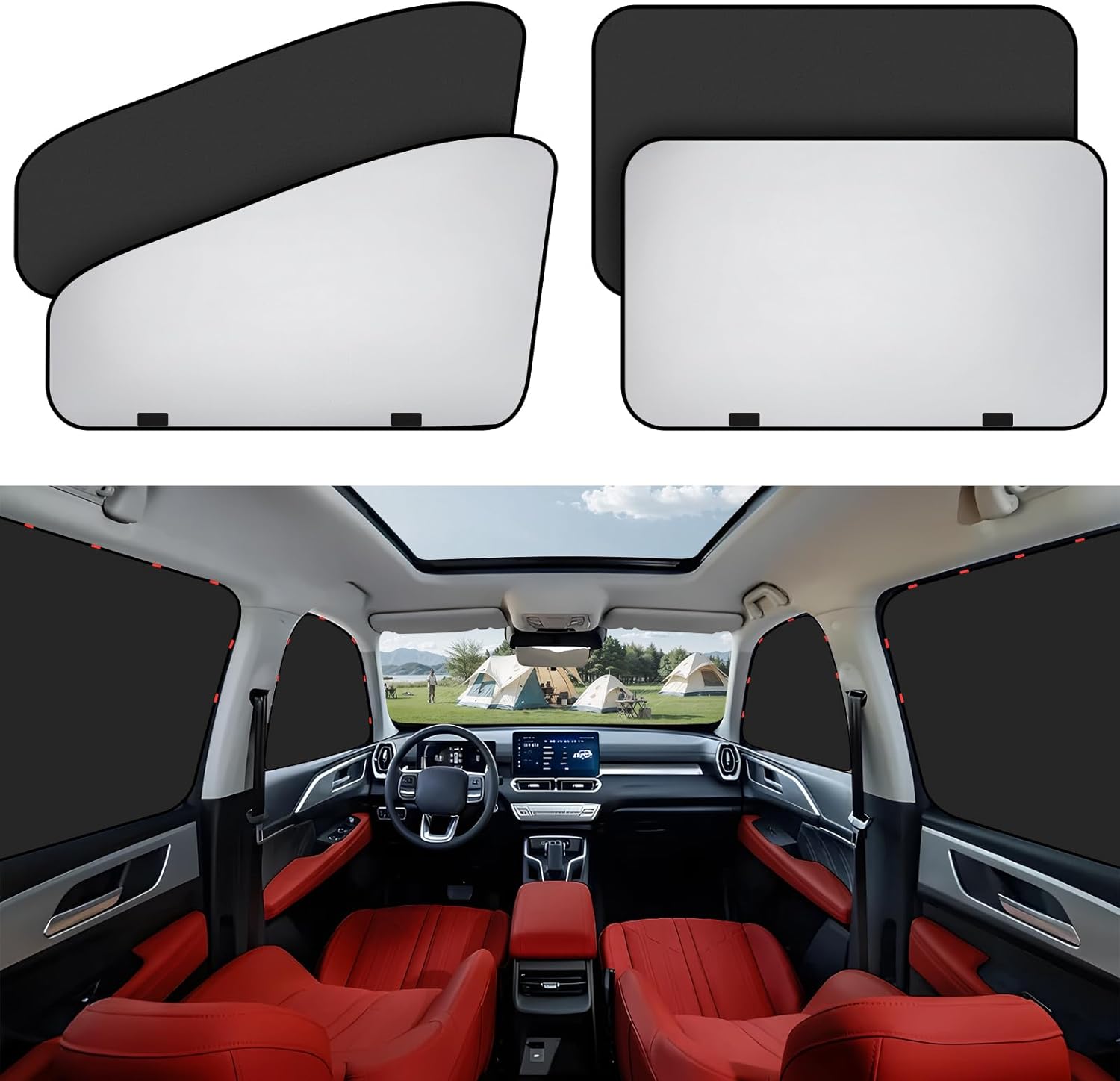 XCBYT Sonnenschutz Auto Seitenscheibe Magnetisch – 4er Set