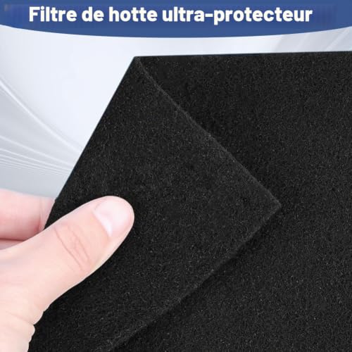 Detalle de AYESY Filtre Hotte – kit 3 filtres éponge charbon actif, adaptables 57 cm x 47 cm