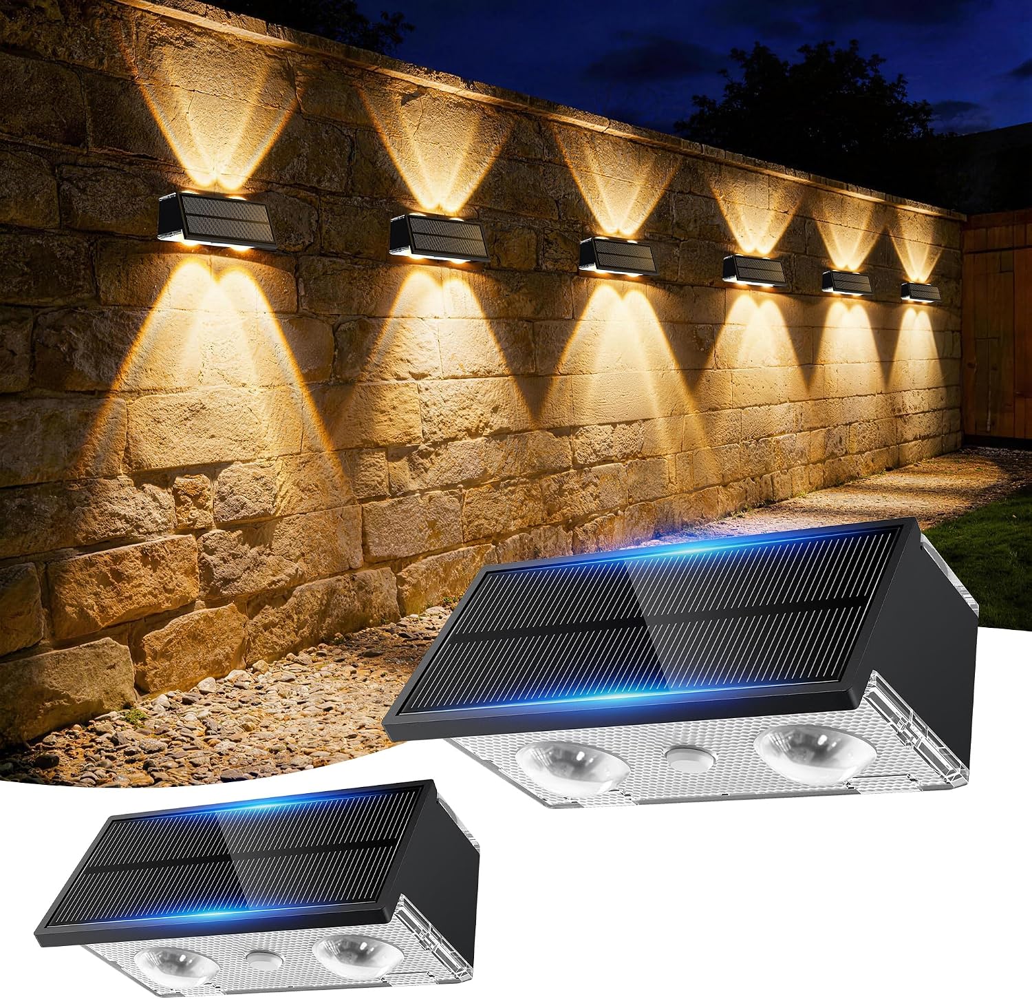 Detalle de Toeuie Solar Fence Lights 2-Pack