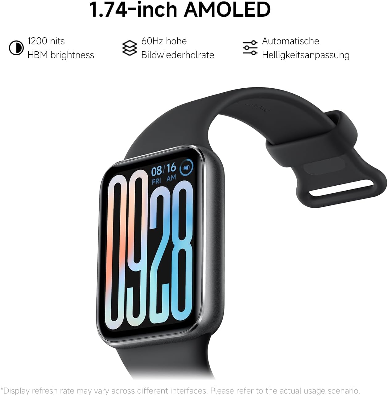 Detalle 2 de Xiaomi Smart Band 9 Pro Obsidian Black – 150+ sports modes, GPS & compass, 5ATM waterproof fitness tracker