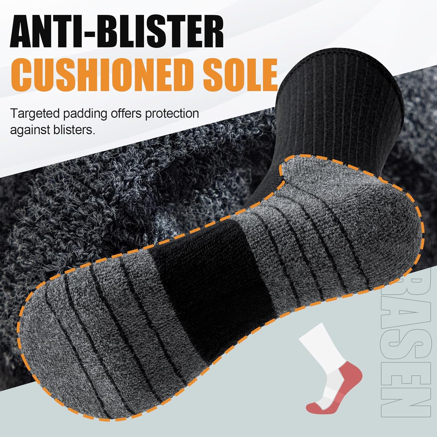 Thumbnail 4 de Niorasen Mens Sports Socks 6 Pairs