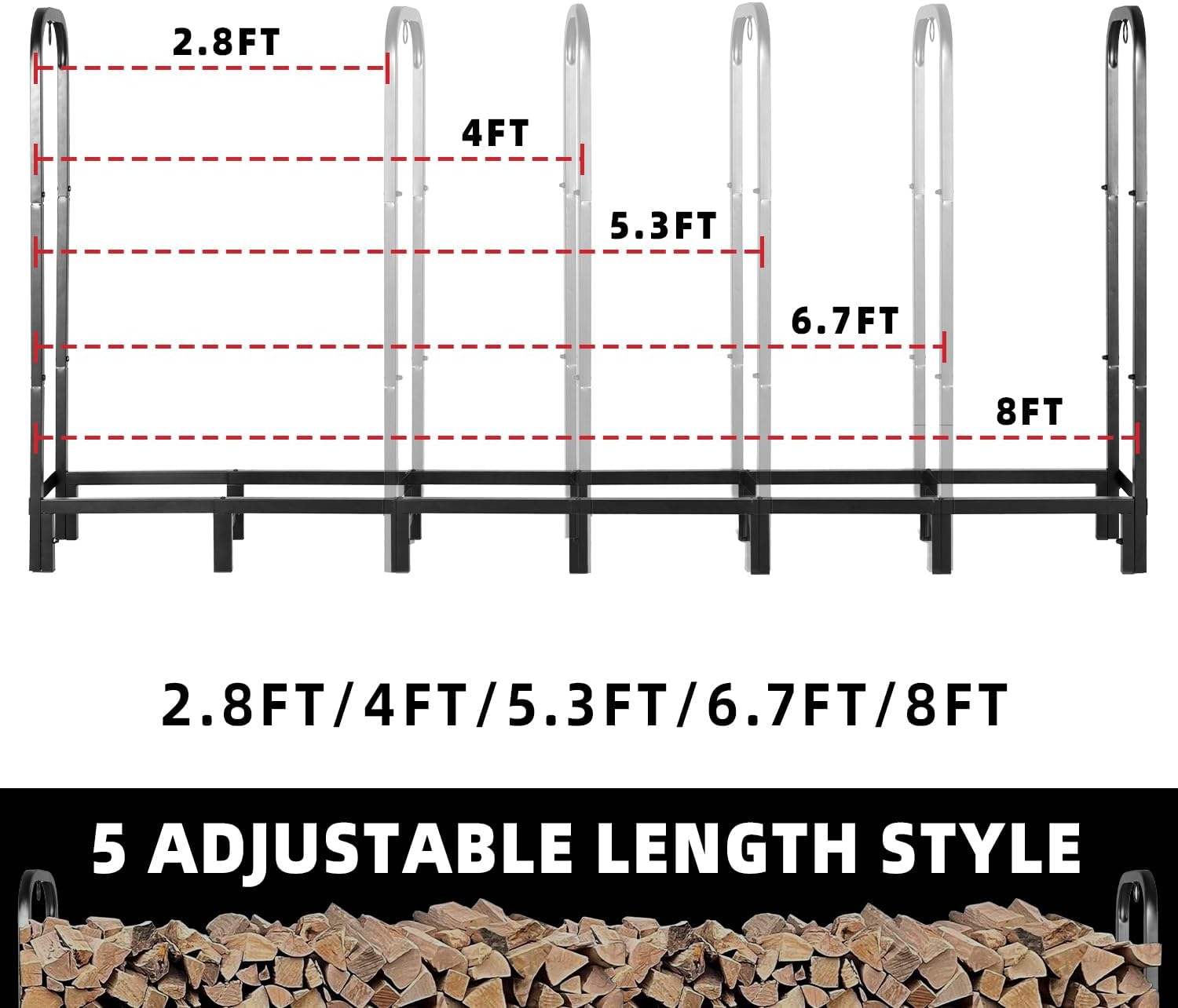 Thumbnail 6 de Kendane 8FT firewood log rack with cover