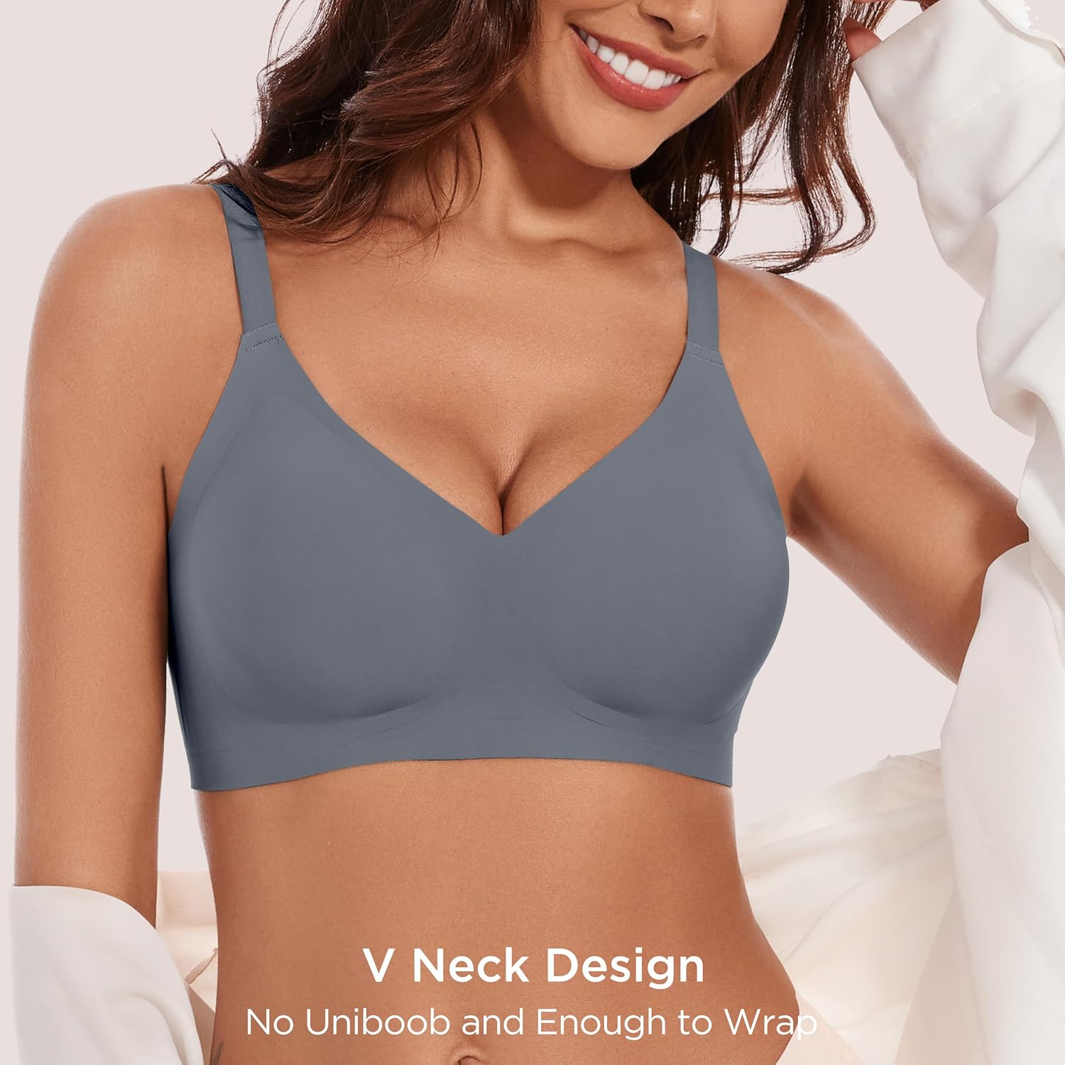 Thumbnail 4 de HBselect 3er Pack nahtlose BHS ohne Bügel mit vollständiger Abdeckung (Drahtlos-Bralette)