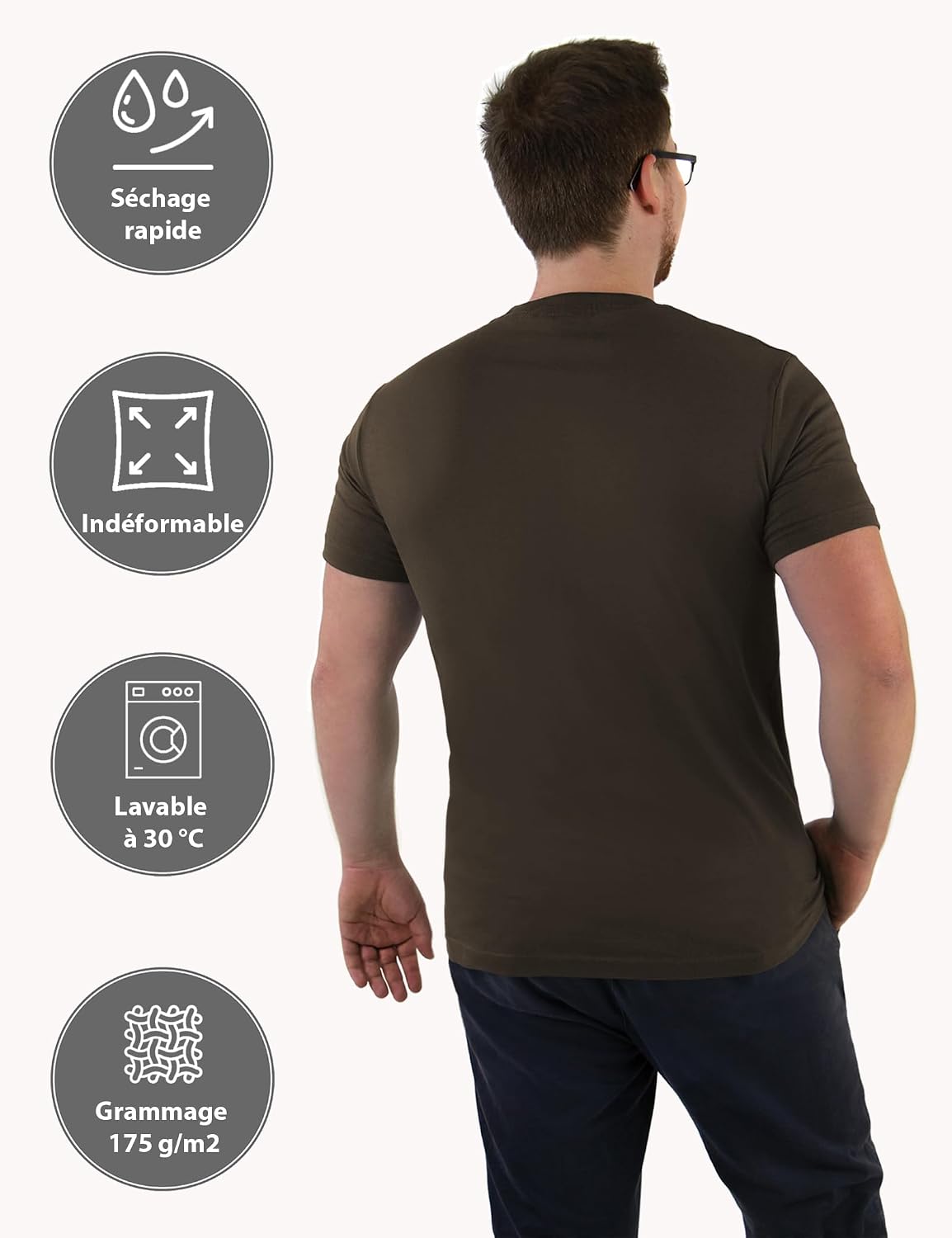 Thumbnail 3 de ALPIDEX T-Shirts Hommes Col V Lot de 5