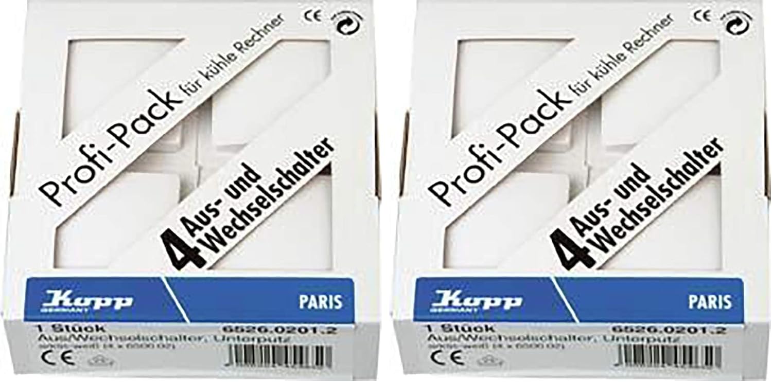 Thumbnail 6 de Kopp PARIS Universalschalter in Arktis-Weiß – 4er-Set Unterputz-Wechselschalter, 250 V~, IP20, 10 AX
