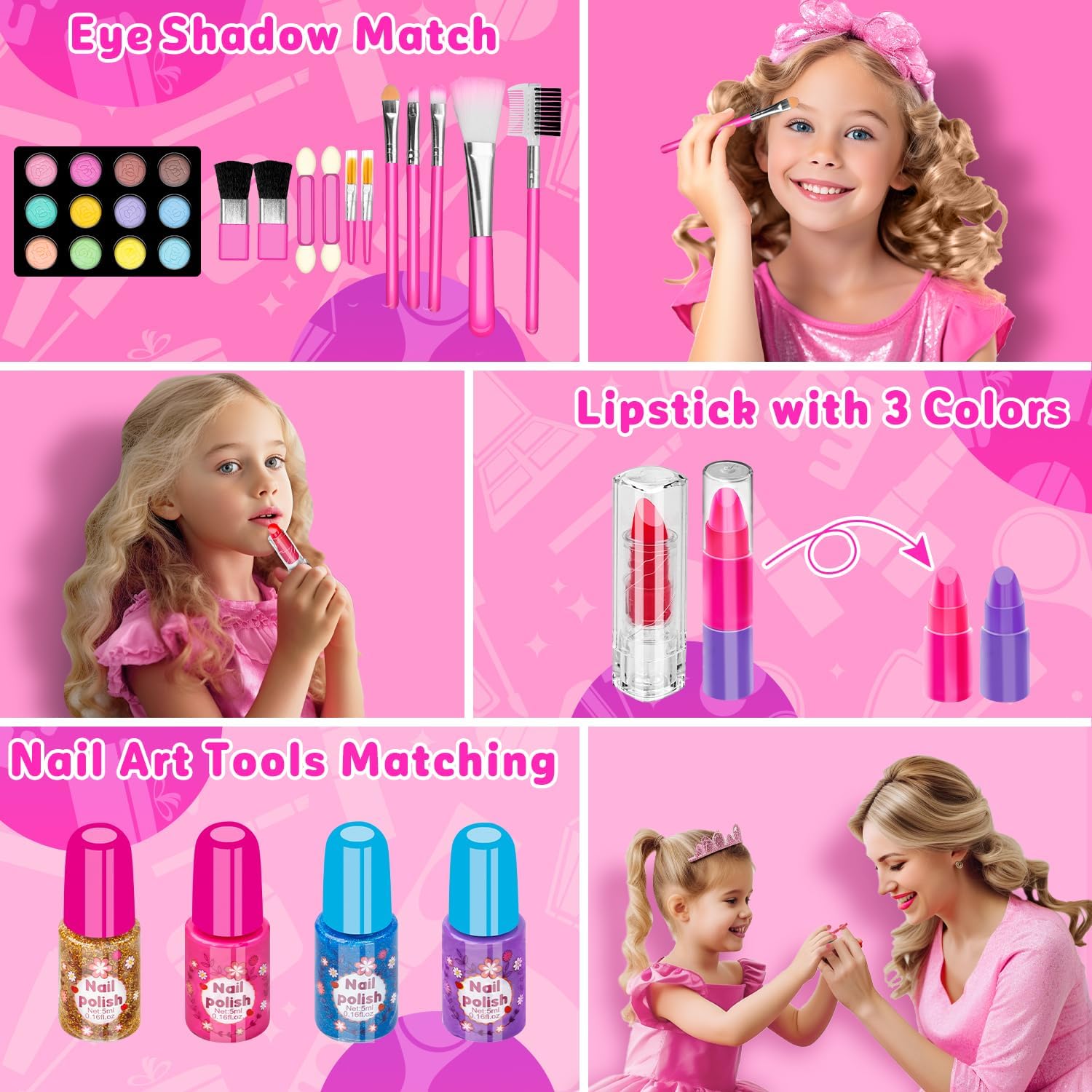 Thumbnail 2 de Hollyhi 58 Pcs Kids Makeup Kit 💄
