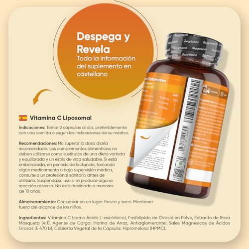 Thumbnail 3 de WeightWorld Vitamina C Liposomal 1000 mg (180 cápsulas) con rosa mosqueta