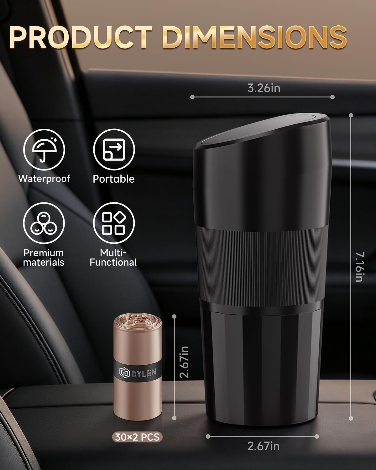 Detalle 2 de DYLEN Car Trash Can ABS