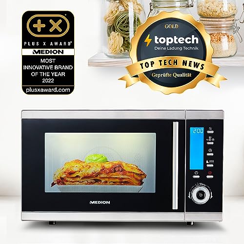 Detalle de MEDION MD 15501 4in1 Mikrowelle mit Grill – vielseitige 25 l Lösung für Heizen, Backen und Grillen