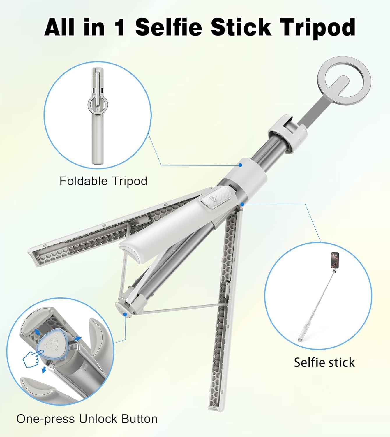 Thumbnail 6 de TONEOF 68-inch Magnetic selfie stick tripod