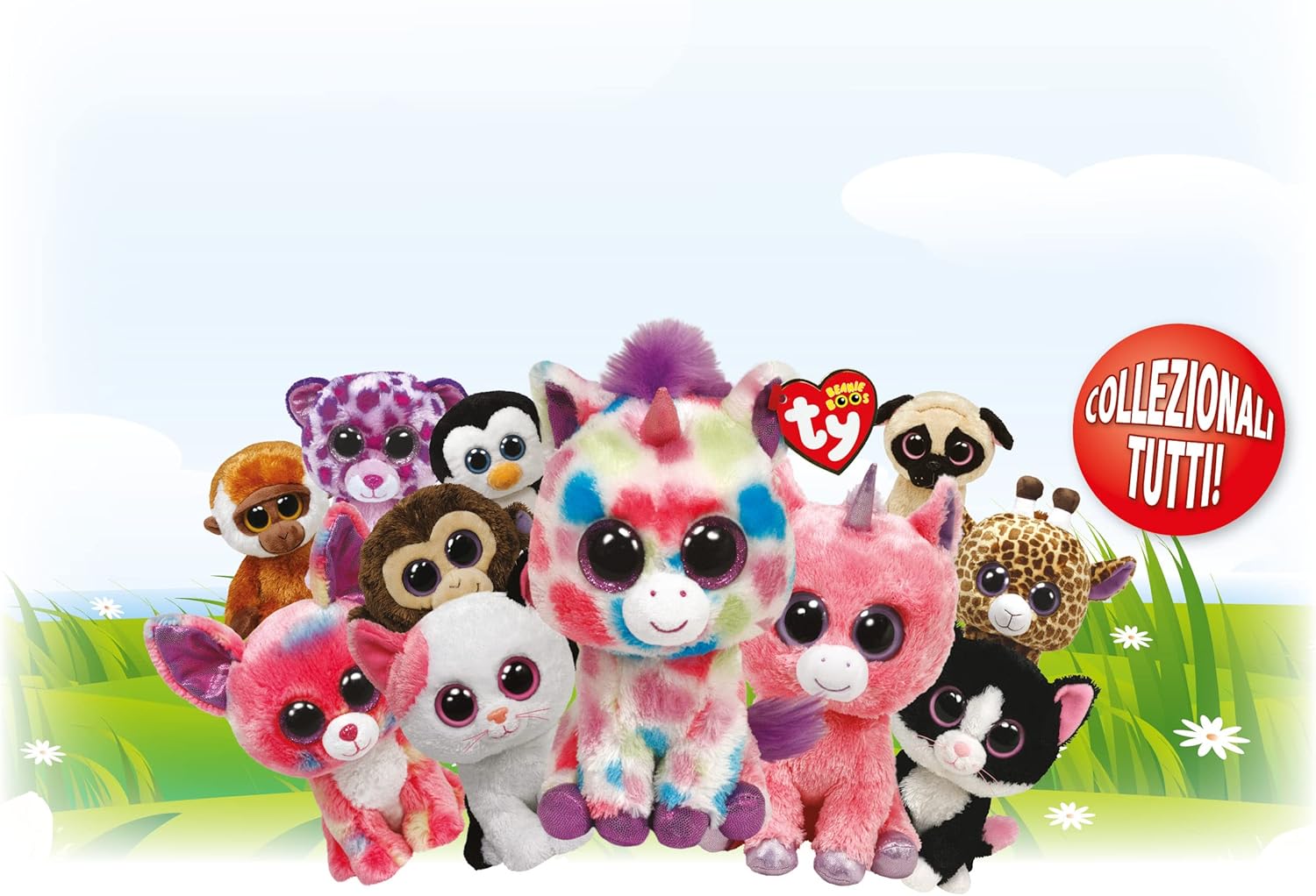Thumbnail 2 de TY Beanie Boos Jamal en peluche chameau marron, grands yeux dorés scintillants (28 cm)