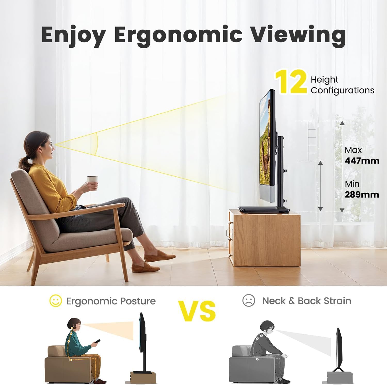 Detalle de Alphamount Universal TV Stand for 24–60 Inch TVs