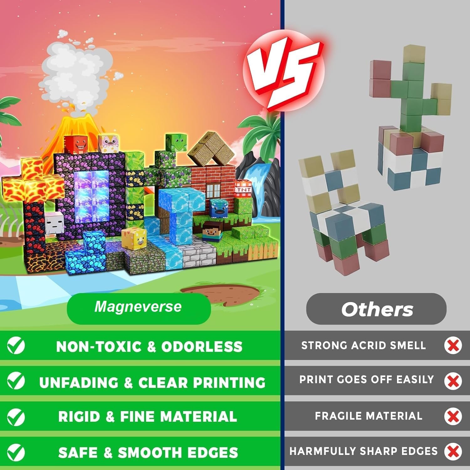 Thumbnail 3 de Magneverse Costruzioni Magnetiche da 150 pezzi per bambini (foresta e dinosauri) – STEM Montessori 3-9 anni
