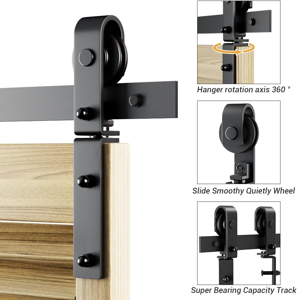 Thumbnail 6 de WOLFBIRD 214CM/7FT Falttürbeschlag‑Set für 2‑Tür‑Schiebetüren – robustes DIY‑Kit