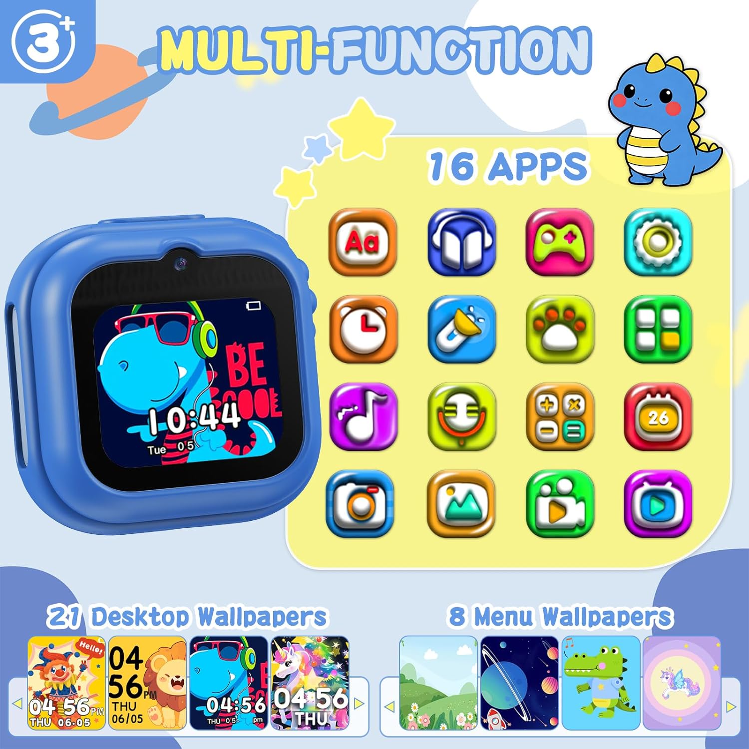 Thumbnail 1 de Kids Camera: Dual-Camera Smart Toy for Creative Learning and Fun (Blue)
