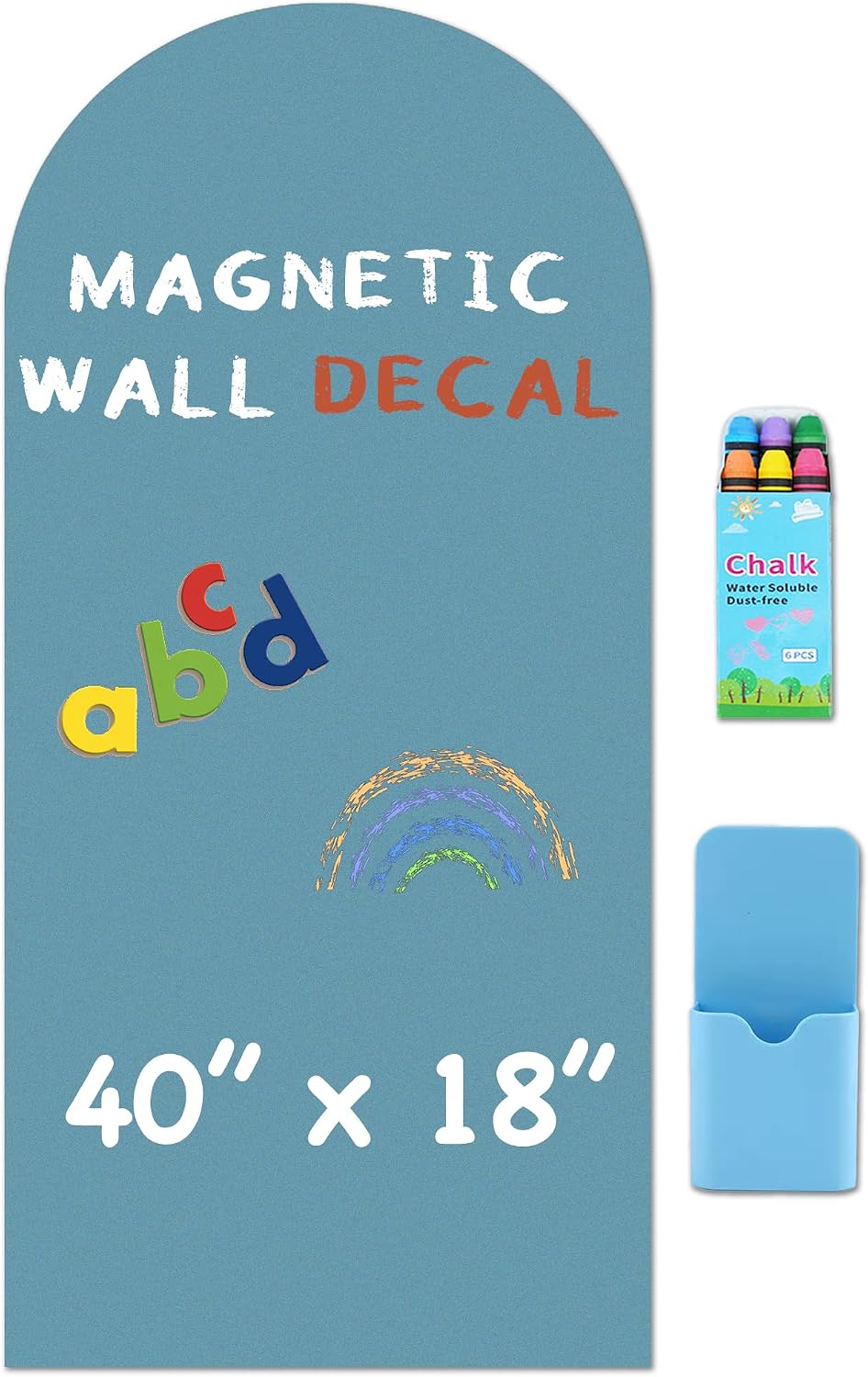 Detalle de HeatPomelo Arch Magnetic Chalkboard Wall Decal, 40" x 18", Celadon Matte