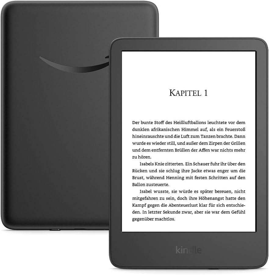 Detalle de Amazon Kindle (neueste Generation) – leicht & kompakt, blendfreier 6‑Zoll‑E‑Ink, 16 GB, mit Werbung – schwarz