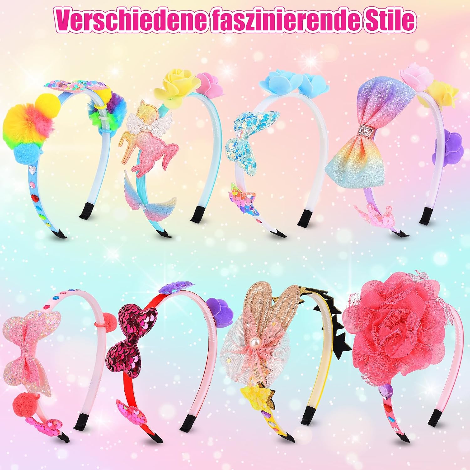 Detalle 2 de DIY Haarreifen Mädchen Bastelset 53-teilig