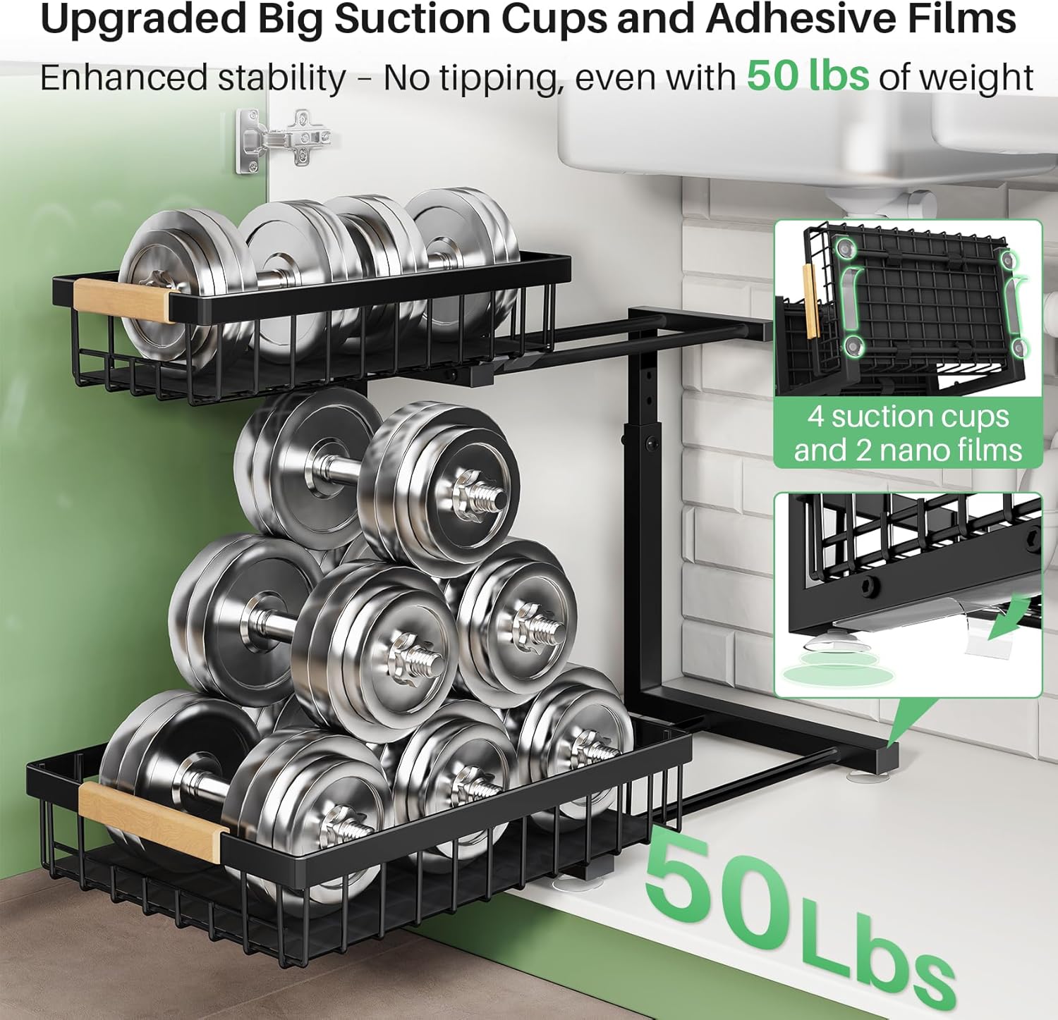 Thumbnail 3 de Under-Sink Sliding Organizer 2-Pack 🗄
