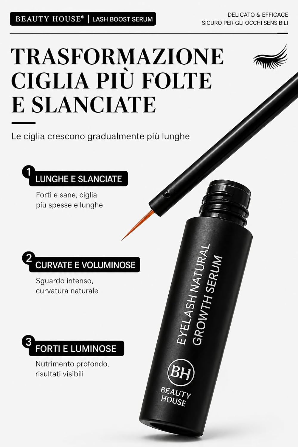 Thumbnail 5 de Siero Ciglia Allungante e Rinforzante Beauty House: ciglia più lunghe e robuste senza prostaglandine
