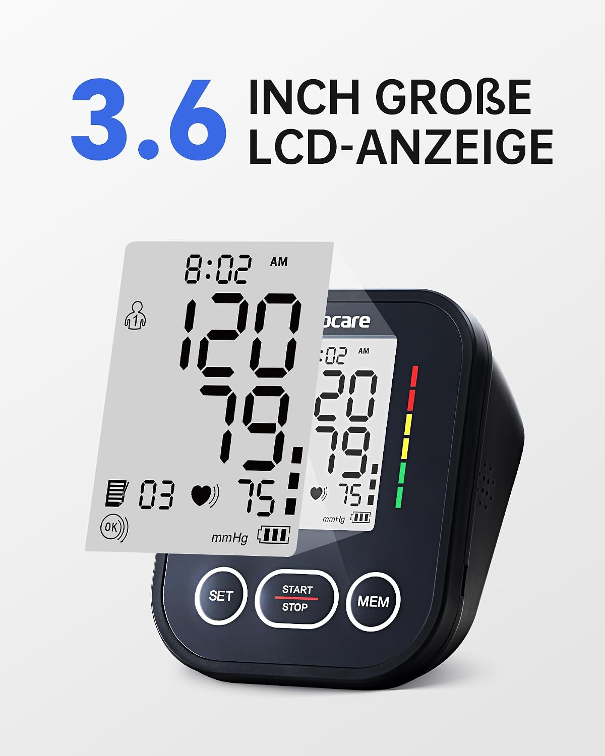 Thumbnail 3 de Sinocare Blutdruckmessgerät Oberarm 22-42 cm 🩺