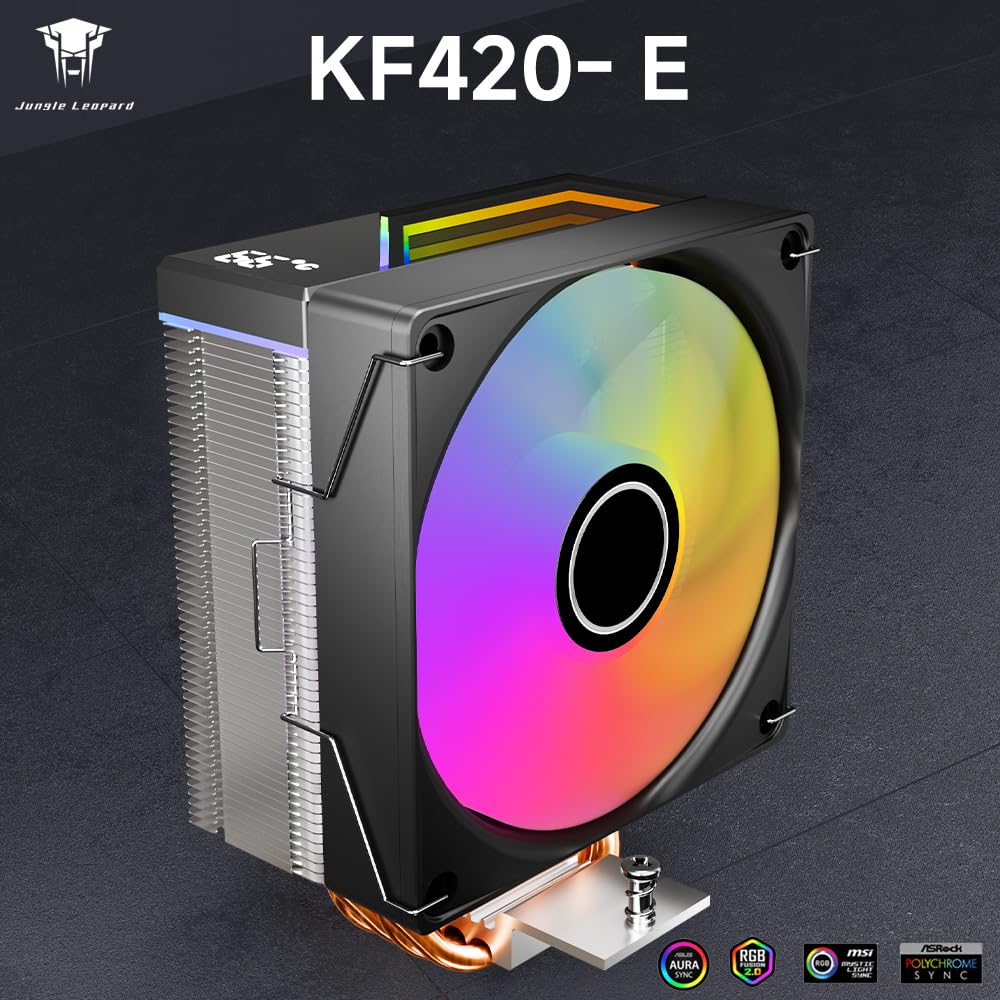 Thumbnail 1 de Jungle Leopard KF420E CPU Cooler with LCD Temperature Display and ARGB Fan