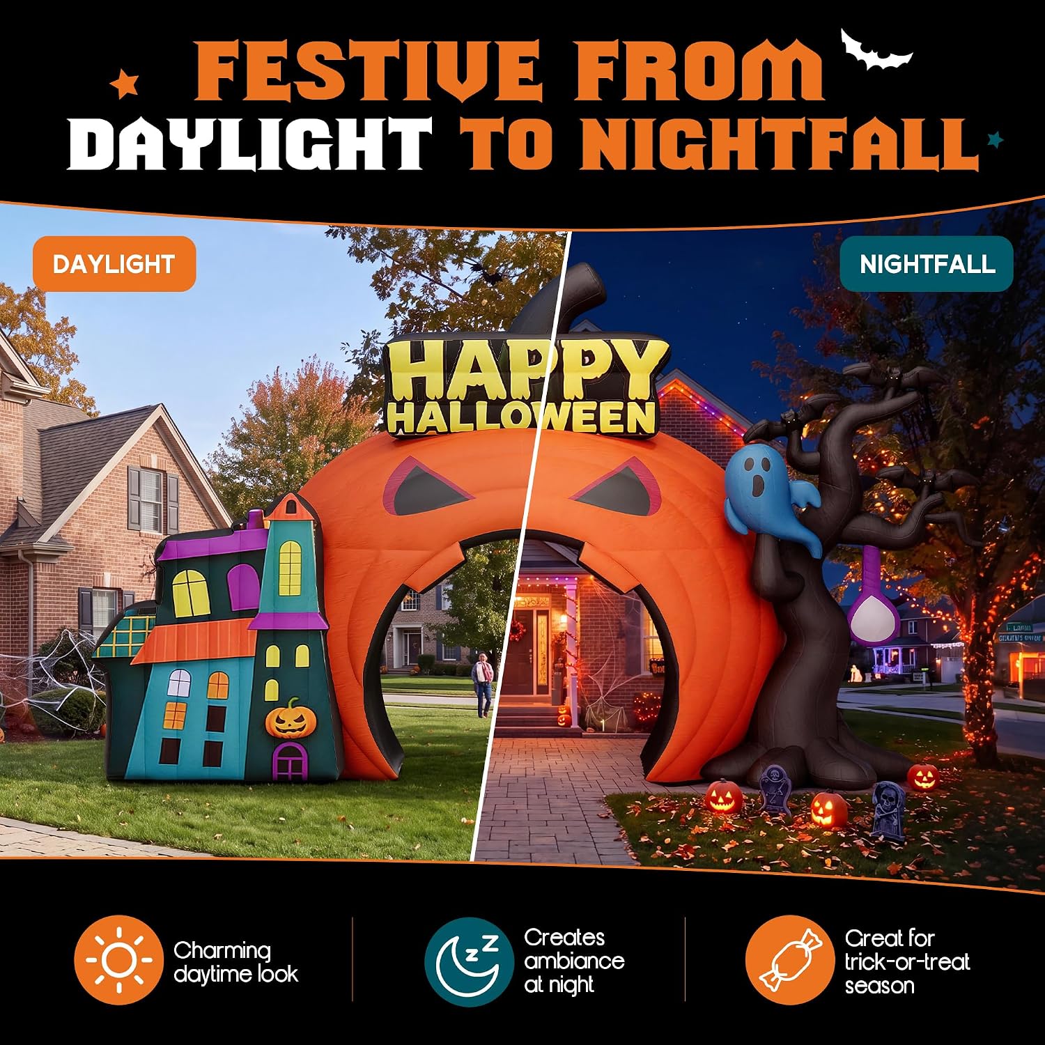 Thumbnail 6 de Albott Halloween Inflatable Arch, 19.7 FT