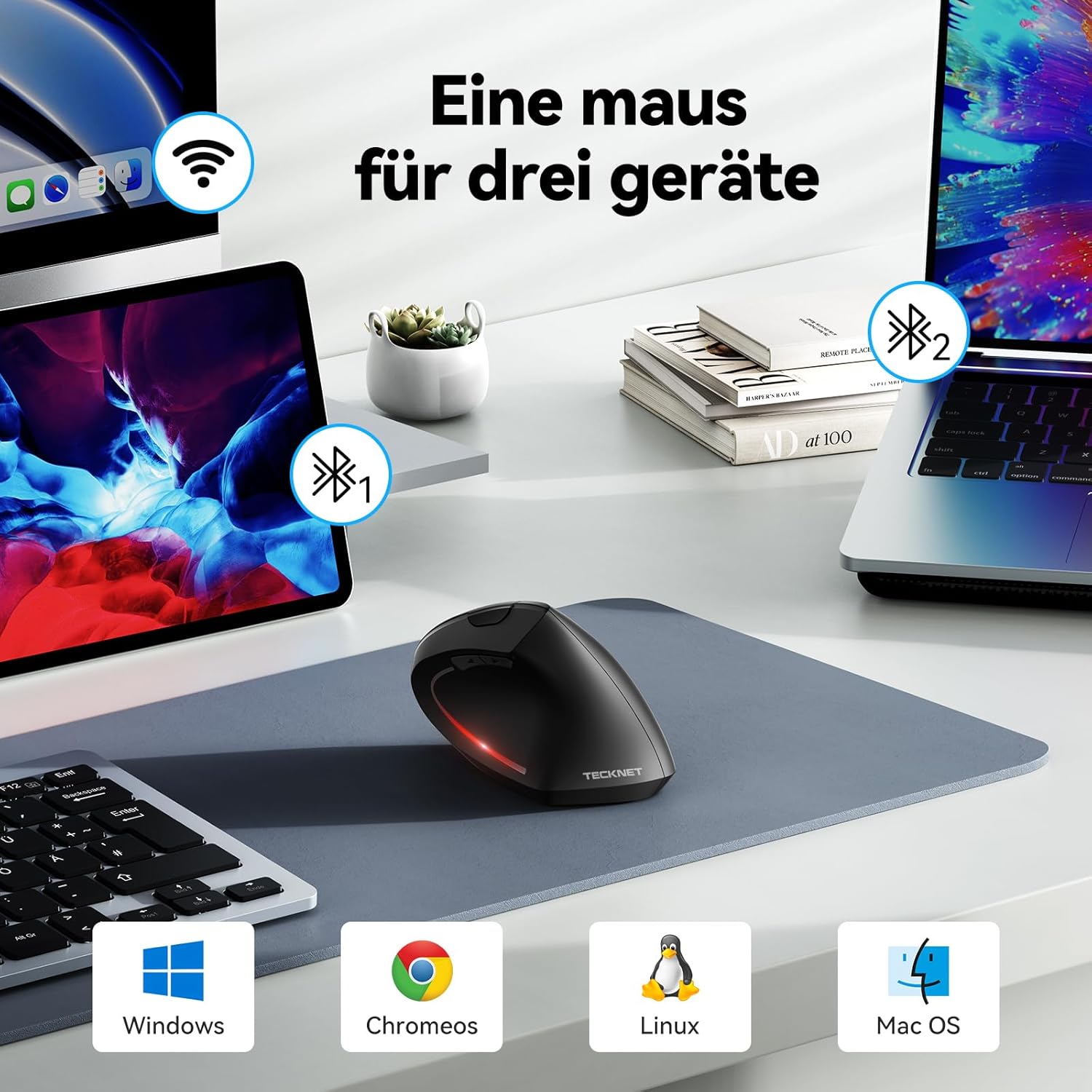 Detalle de TECKNET Ergonomische vertikale Maus 4800 DPI